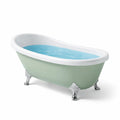 Baignoire autoportante en acrylique vert clair avec pieds chromés 170x75x58 cm