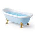 Baignoire en acrylique bleu avec pieds dorés