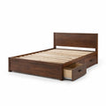 Lit double en bois avec rangement 160x200 cm