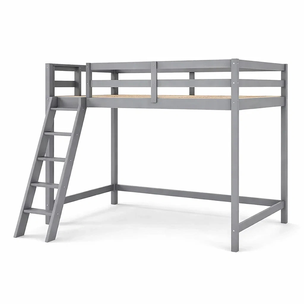 Lit mezzanine en bois pour enfant avec échelle - Gris