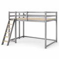 Lit mezzanine en métal et bois avec échelle 200x90 cm Gris