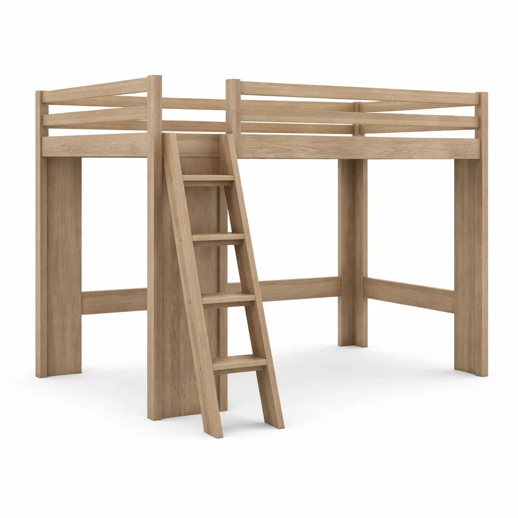 Lit mezzanine en bois avec échelle 200x140 cm