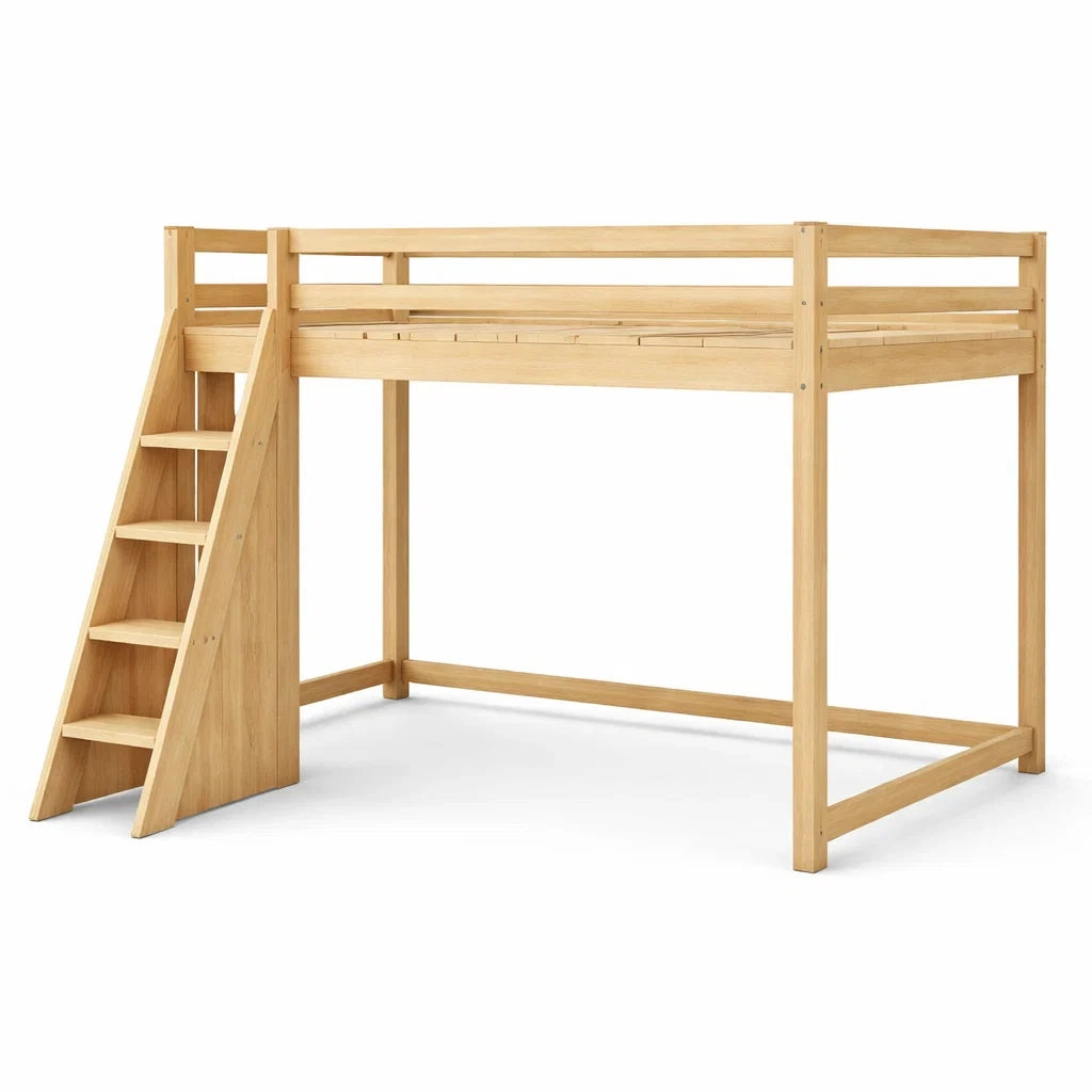 Lit mezzanine en bois avec échelle intégrée 200cm x 90cm