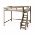 Lit mezzanine en bois avec échelle Taupe 200x140 cm