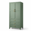 Armoire en bois avec poignées en métal Vert 190x80x40 cm