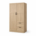 Armoire en bois avec portes et 2 tiroirs