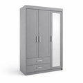 Armoire trois portes avec miroir en MDF Gris