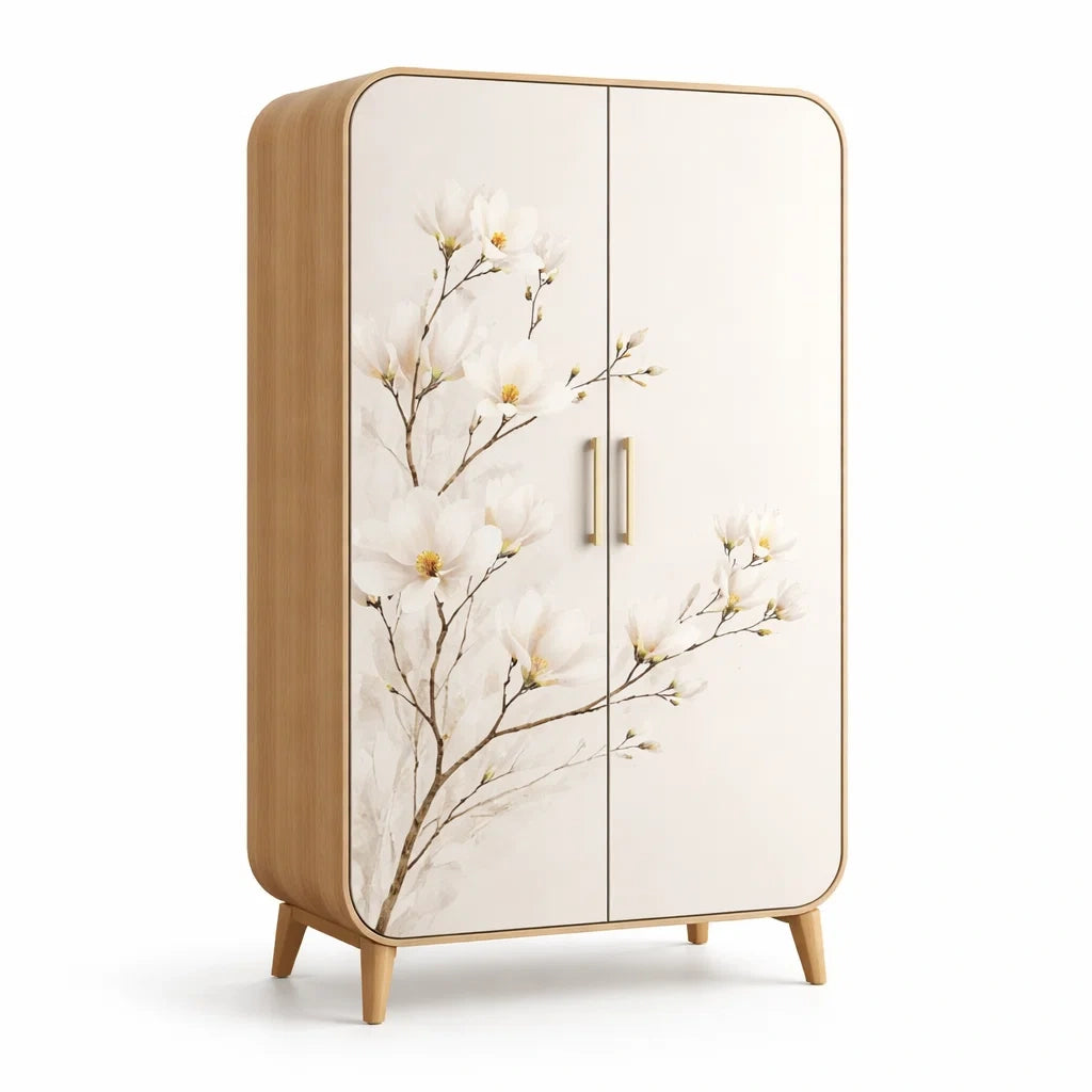 Armoire en Bois avec Motif Floral