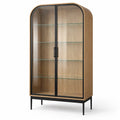Vitrine en Bois et Verre trempé avec Cadre en Métal - 180cm x 90cm x 40cm