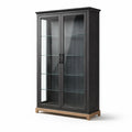 Vitrine en bois avec portes en verre trempé 195x90x40 cm