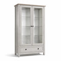 Vitrine en Bois avec Portes en Verre Trempé et Tiroir 180x90x40 cm