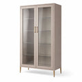 Vitrine en bois et verre trempé 6 mm Beige