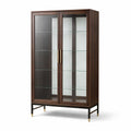 Vitrine en Bois et Verre Marron 180x90x40 cm