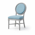 Chaise en bois et tissu polyester bleu