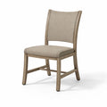 Chaise en Bois avec Assise en Tissu Polyester Beige