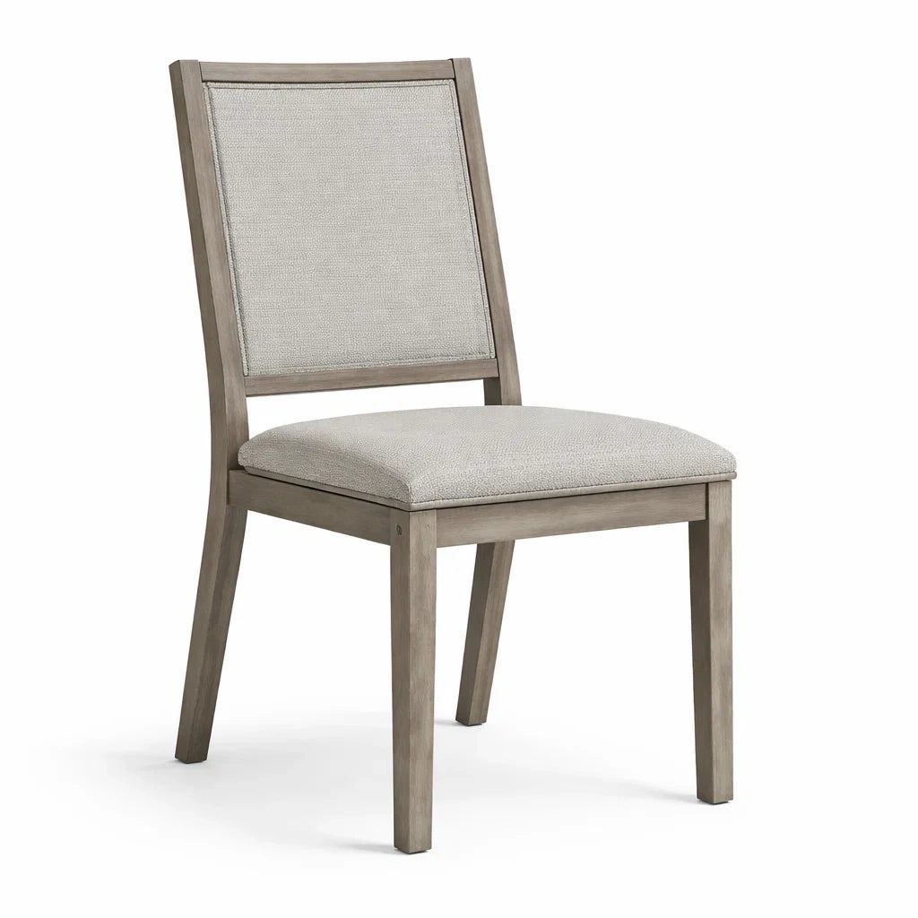 Chaise en bois avec revêtement en polyester Gris