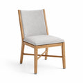 Chaise en bois avec tissu en polyester gris