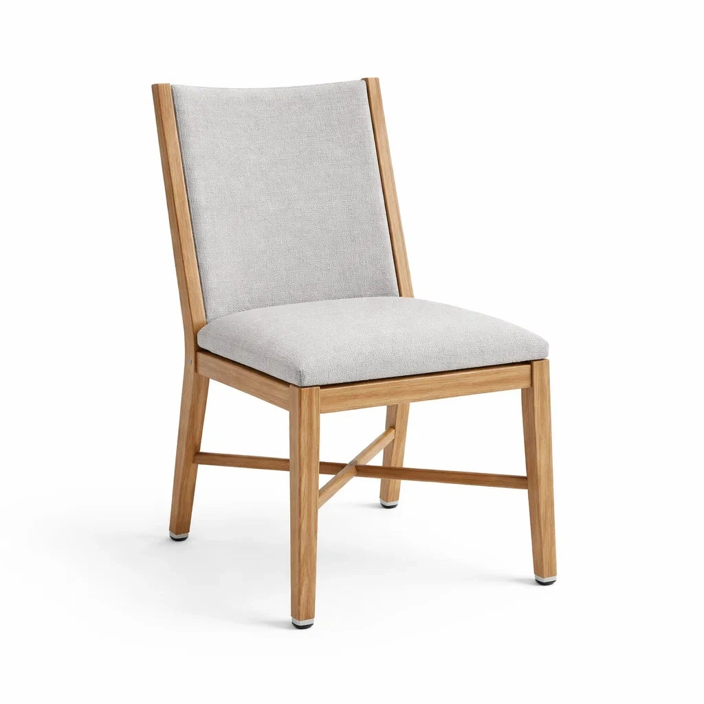 Chaise en bois avec tissu en polyester gris