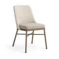 Chaise en tissu polyester beige avec cadre en acier