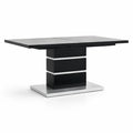 Table à manger extensible en MDF noir 160-200x90x76 cm