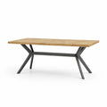 Table à manger rectangulaire en bois et métal 200x90x75 cm