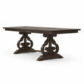 Table à manger en bois brun avec pieds sculptés