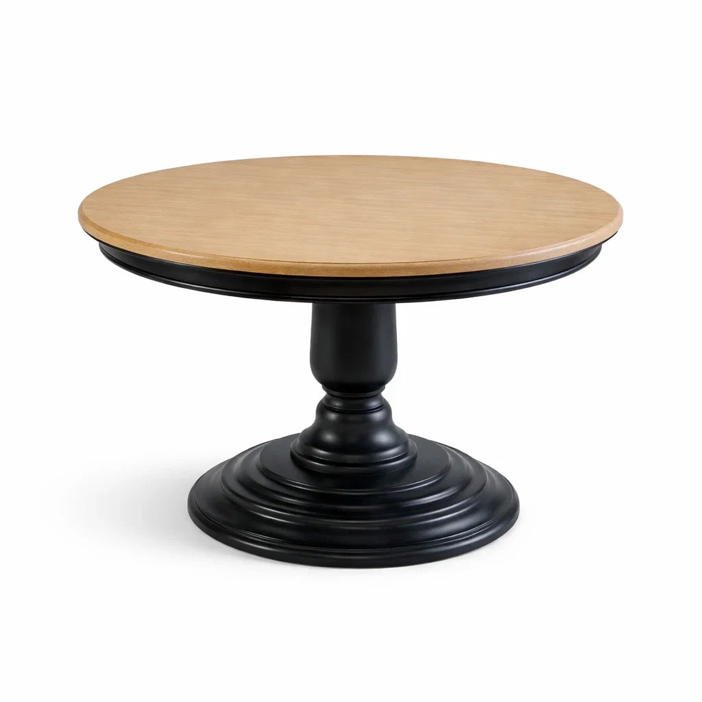 Table ronde bois et métal, diamètre 120 cm