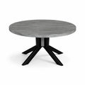 Table ronde en bois MDF et métal noir 120 cm