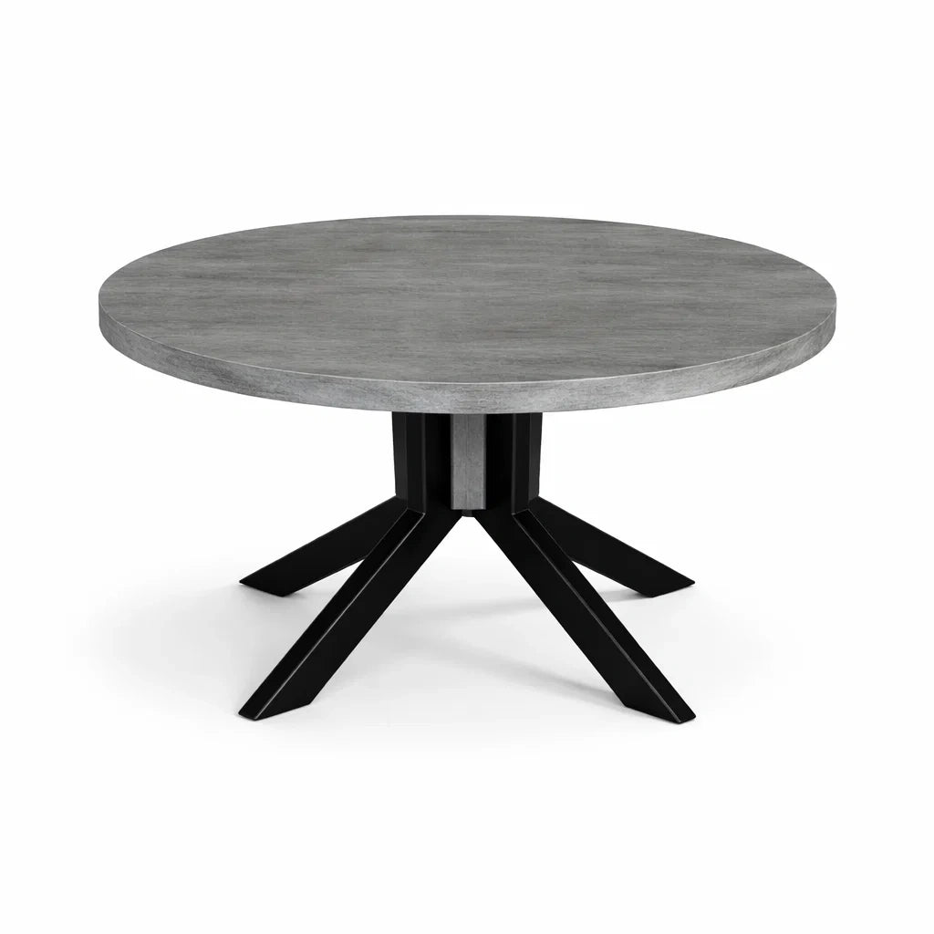 Table ronde en bois MDF et métal noir 120 cm