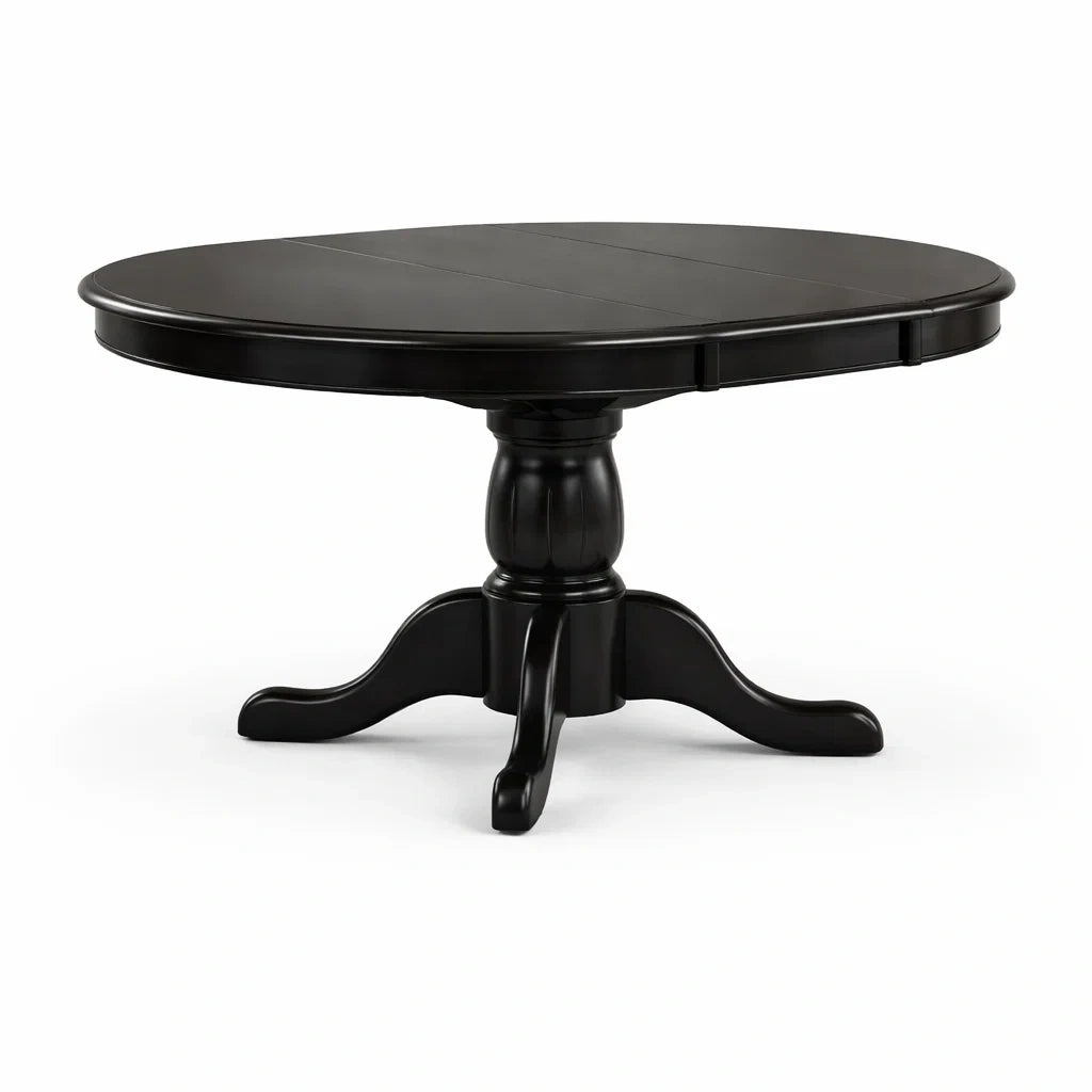 Table à manger ovale extensible en bois Noir